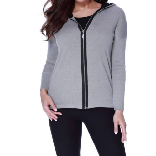 ANGEL frenchie love hooded caridgan in gray multi