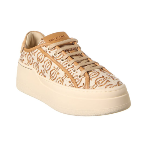 Salvatore Ferragamo ferragamo dahlia canvas & leather platform sneaker