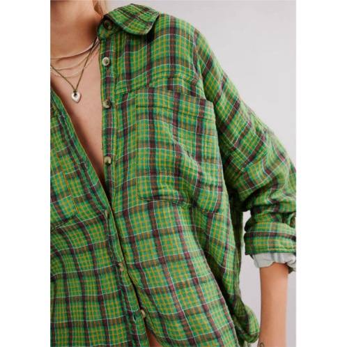 Free People we the free cardiff plaid top in green combo