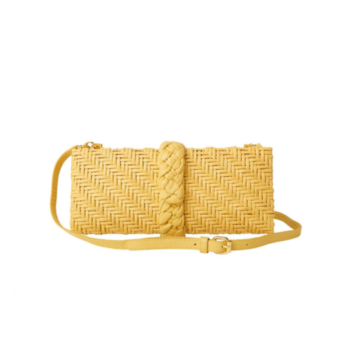 SARAH STEWART paula braided band wicker box clutch in yellow