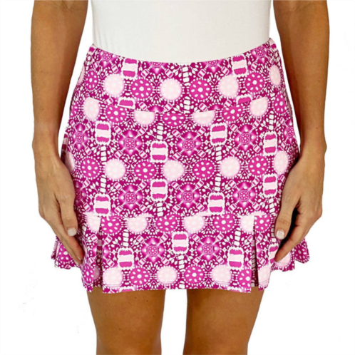 Katherine Way scottsdale pleated skort in peace love pickleball fuchsia