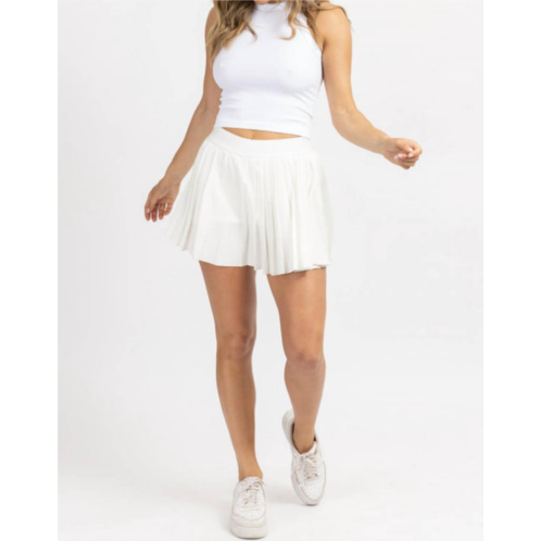 MABLE pleated elastic tennis skirt in white