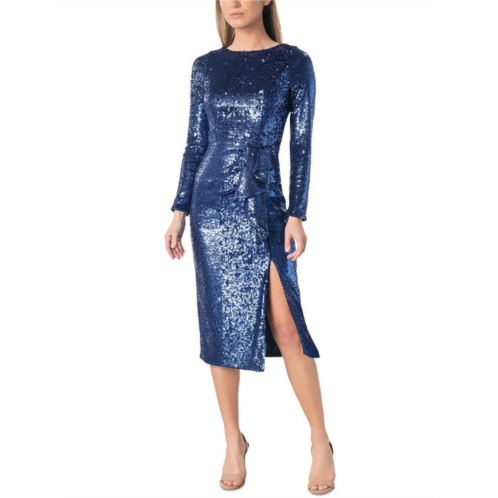 Dress The Population womens sequined long sleeves sheath dress