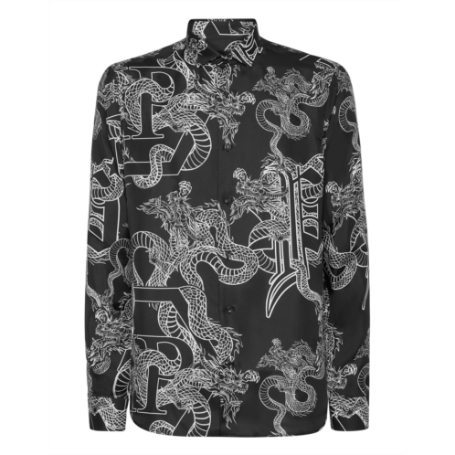 PHILIPP PLEIN silk shirt sugar daddy cut long-sleeve