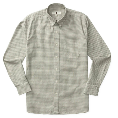 DUCK HEAD lowery plaid cotton oxford sport shirt in dark moss