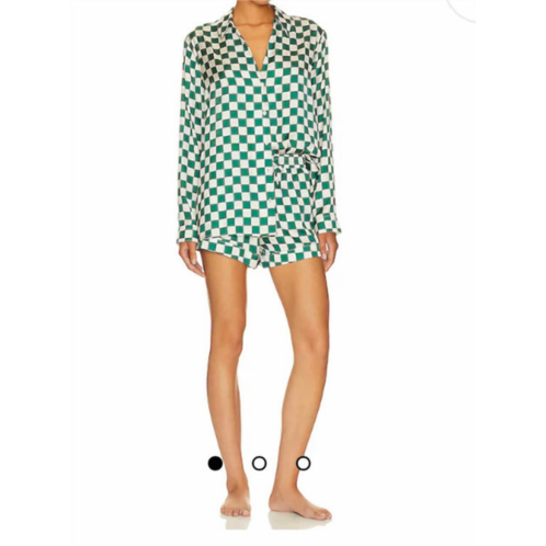 Show Me Your Mumu checkered early riser pj green