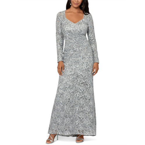 Xscape womens lace sequined evening dress