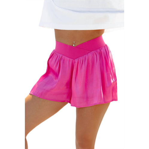 TCEC shiny crossover shorts in magenta