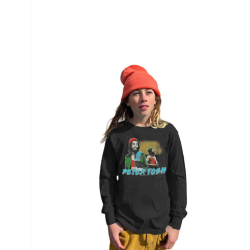 ROWDY SPROUT peter tosh organic long sleeve tee in jet black