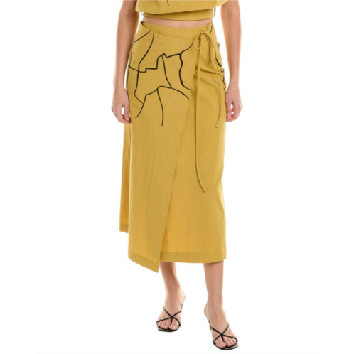 ALPHA STUDIO seersucker wrap skirt