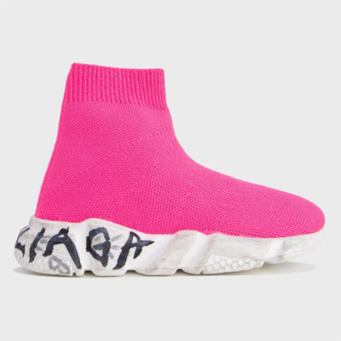 BALENCIAGA pink speed graffiti sneakers