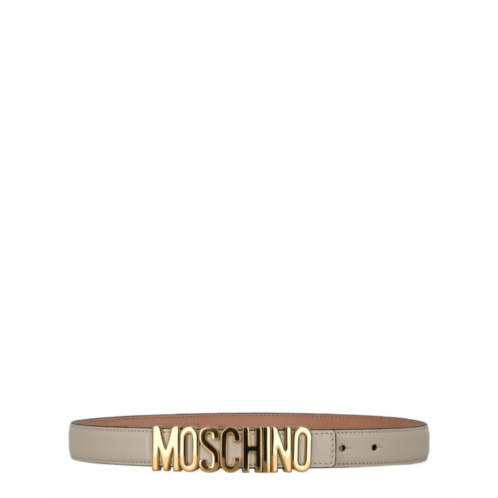 Moschino logo lettering leather belt