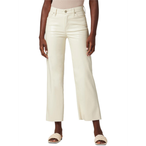 Hudson rosie womens faux leather high-rise wide leg pants