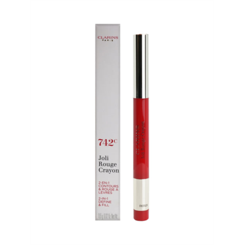 Clarins joli rouge crayon 2 in 1 define & fill 742c joli rouge 0.02 oz