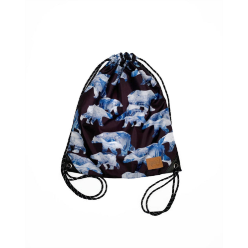 Deux par Deux drawstring bag black printed polar bears