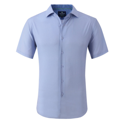 Tom Baine slim fit performance short sleeve geometric button down