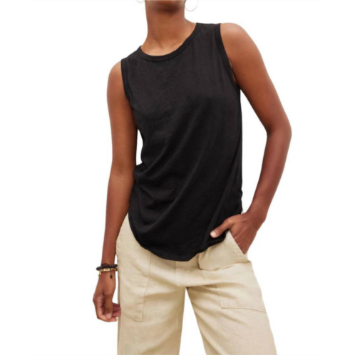 Velvet by Graham & Spencer taurus cotton slub tank top in black