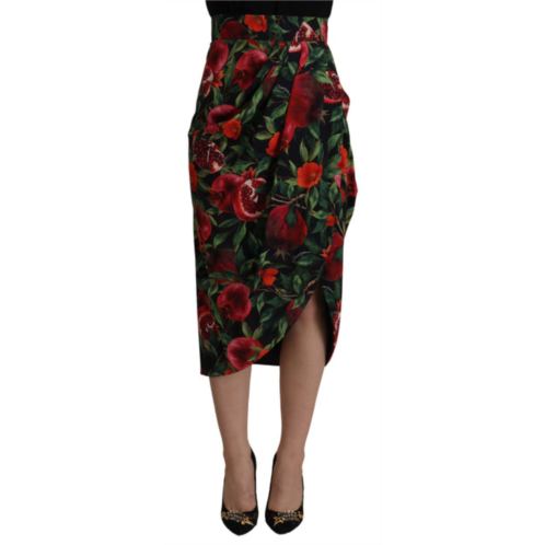 Dolce & Gabbana chic midi wrap skirt with fruit womens motif