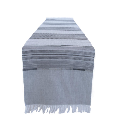 Sobremesa table runner in slate/stripes