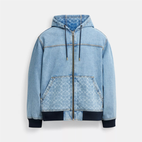 Coach Outlet signature denim zip jacket