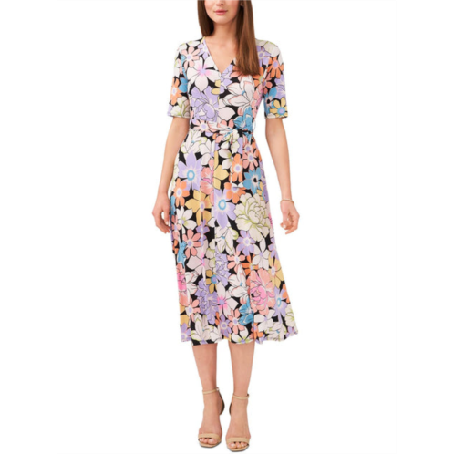 MSK petites womens floral print polyester midi dress