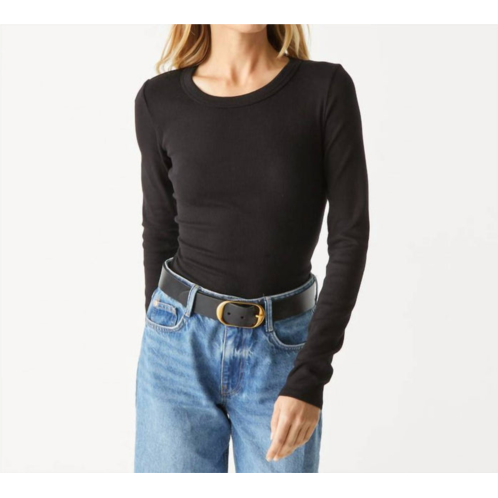 Michael Stars long sleeve tee top in black