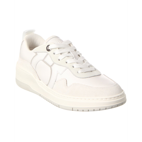Salvatore Ferragamo ferragamo gancini leather & suede sneaker