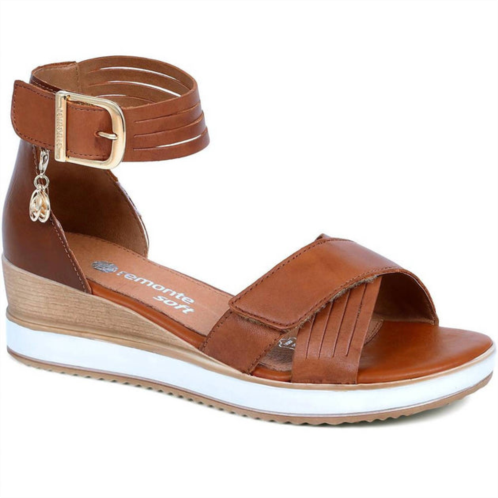 Remonte womens leather wedge sandals in muscat