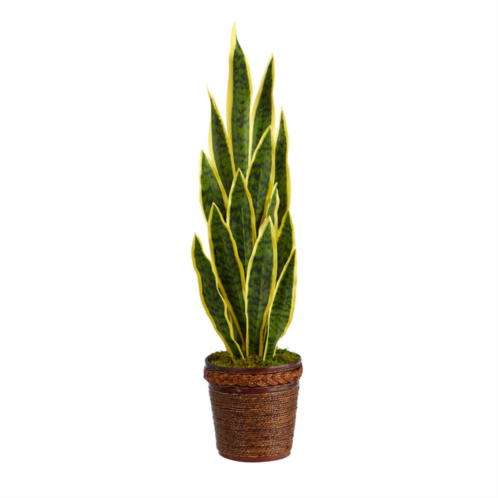 HomPlanti sansevieria artificial plant in basket 34