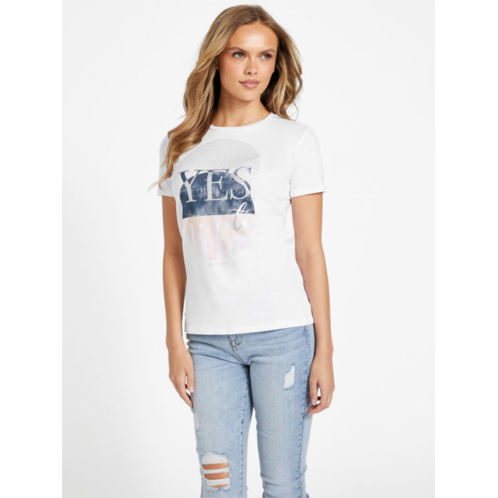 Guess Factory eco life rhinestone tee