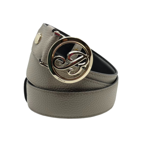 Bally 6240503 bettyan womens gray grained leather belt