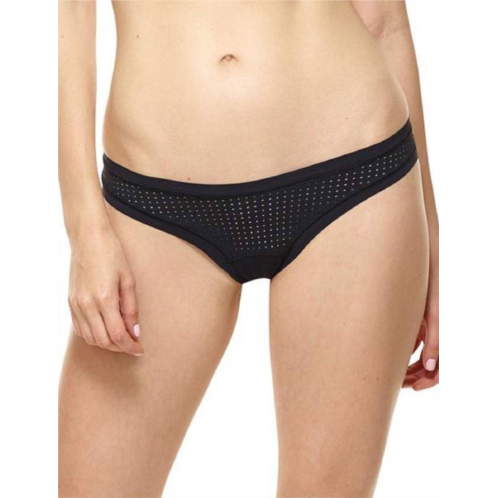 Commando active perforated thong panty in black