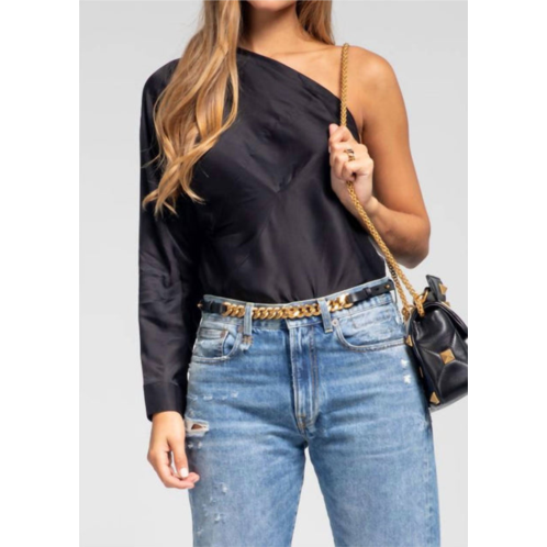 RtA josalyn one shoulder top in black