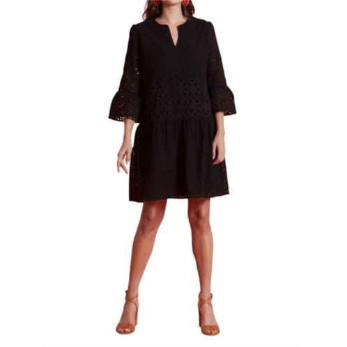 Tyler Boe ingrid eyelet skimmer dress in black