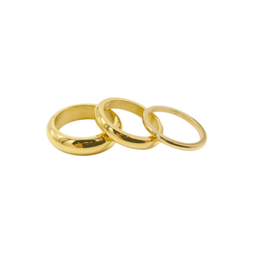 Adornia stacking band set gold