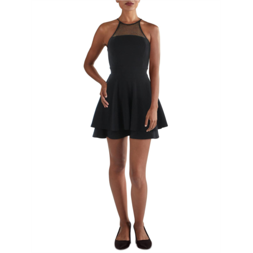 Emerald Sundae juniors womens glitter mini fit & flare dress