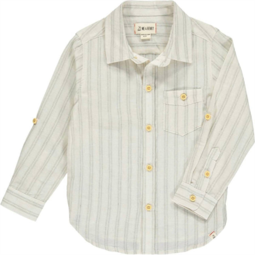 ME & HENRY boys merchant button down shirt in grey stripe