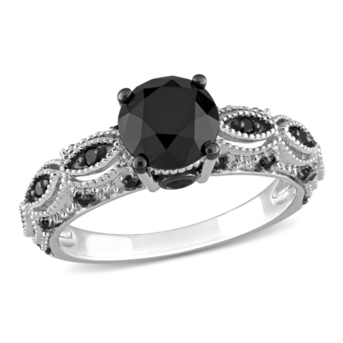 Mimi & Max 2ct tw black diamond engagement ring in 10k white gold