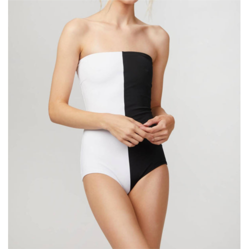 AllSisters terpo swimsuit in black/white