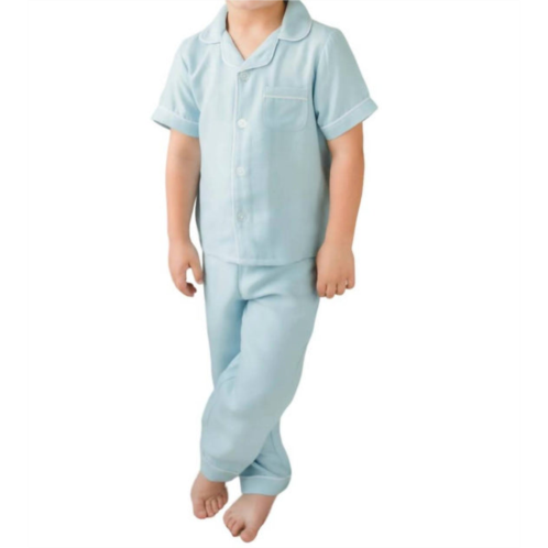 LITTLE ENGLISH boys classic short sleeve pj set in blue