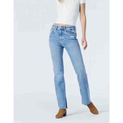 Mavi maria slit hem flare jeans in mid shaded denim