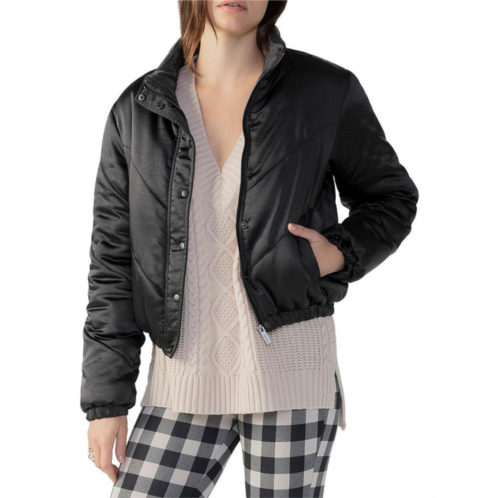 Sanctuary davis womens chevron puffer quilted coat