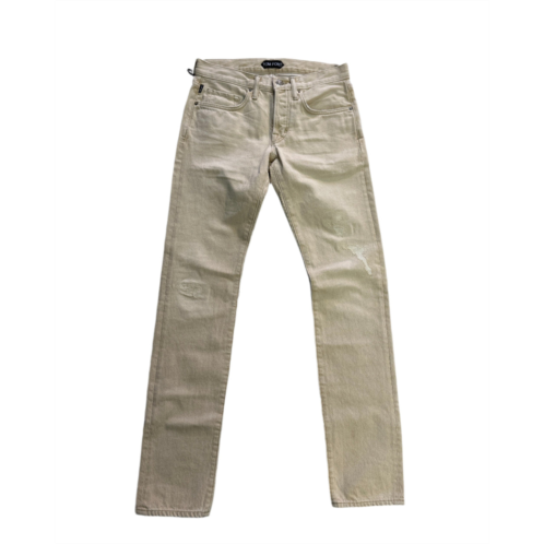 Tom Ford mens slim fit beige denim jeans