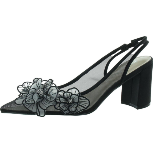 Betsey Johnson petra womens pointed toe floral slingback heels