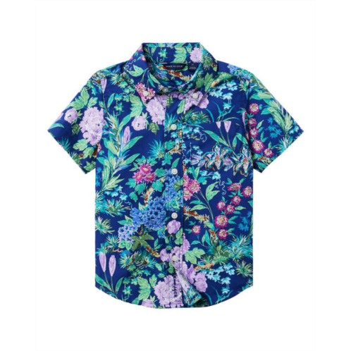 Janie and Jack floral poplin shirt