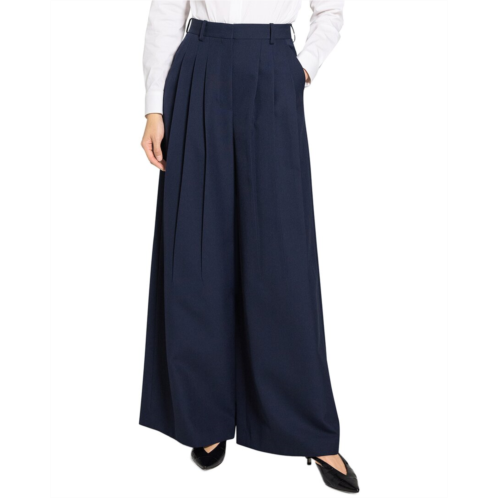 Theory triple pleat wool-blend pant