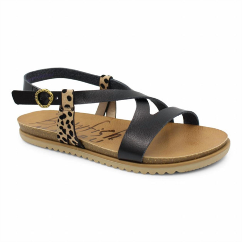 BLOWFISH womens mercury sandal in black/leopard print