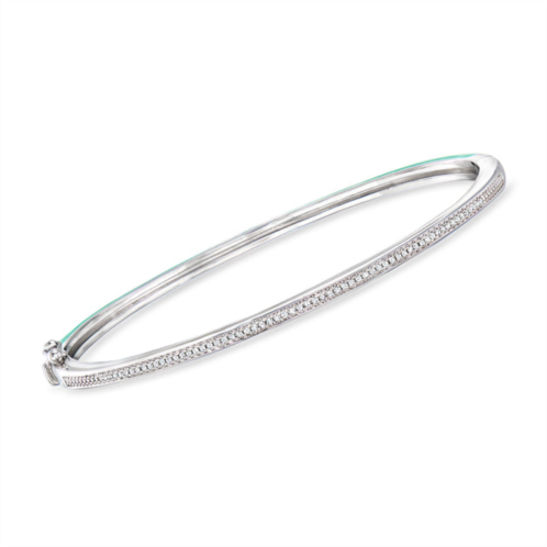 RS Pure by ross-simons diamond and turquoise reversible bangle bracelet in sterling silver