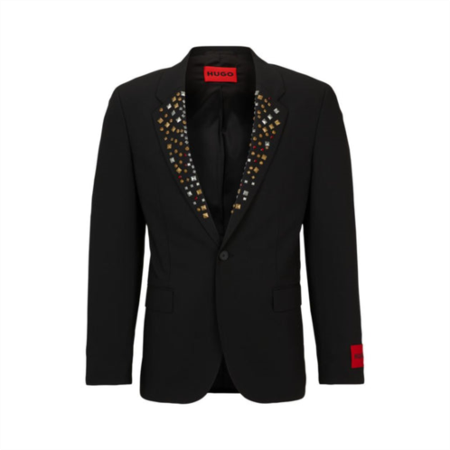 HUGO slim-fit jacket with studded lapels