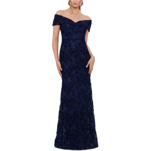 Xscape womens lace sequined evening dress